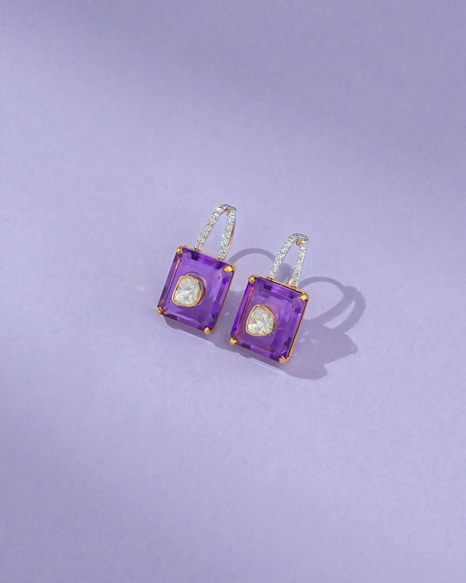 Misha Polki And Diamond Hoops