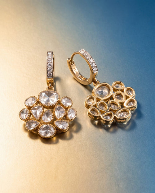 Eshita Polki And Diamond Hoops