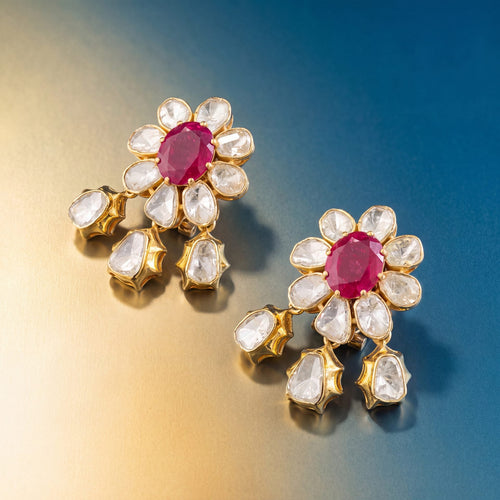 Deepa Polki Long Earrings