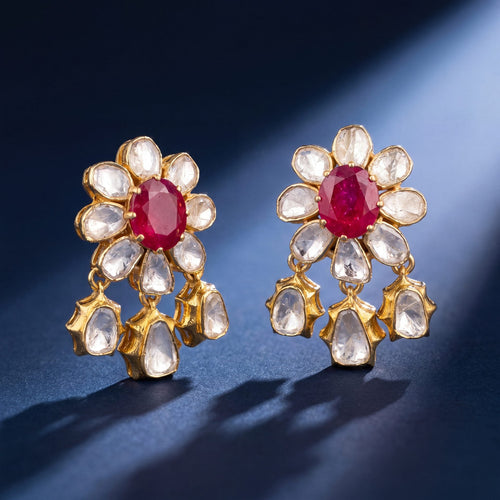 Deepa Polki Long Earrings