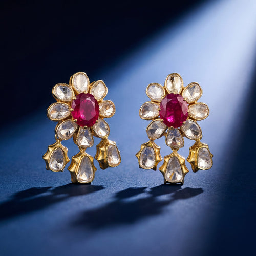Deepa Polki Long Earrings