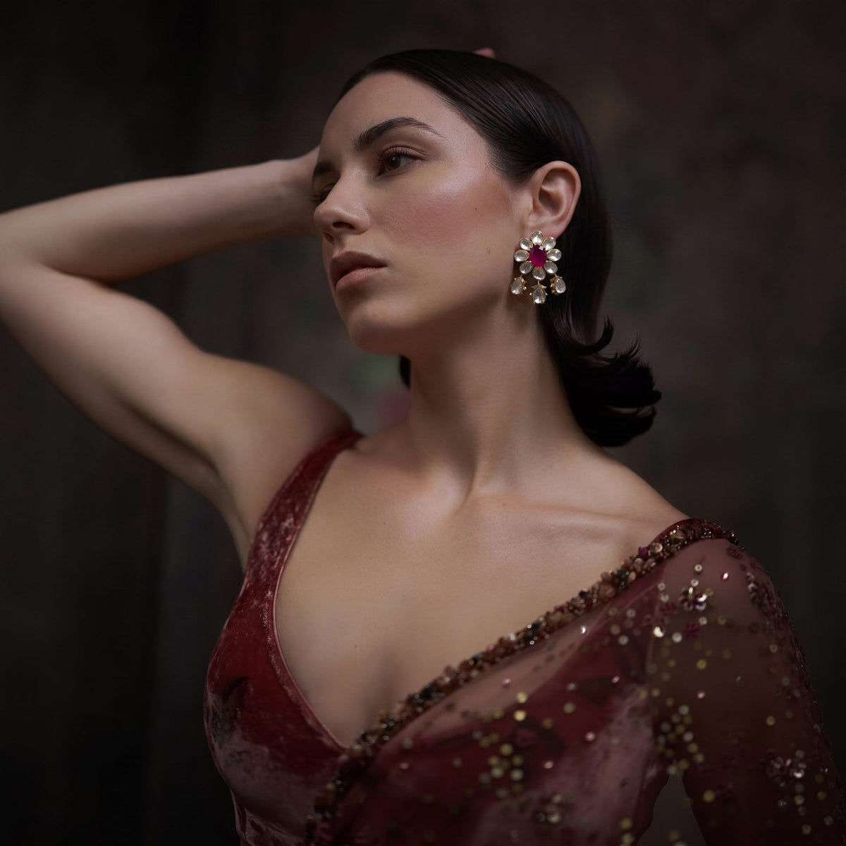 Deepa Polki Long Earrings