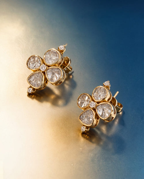Kaveri Polki And Diamond Hoops
