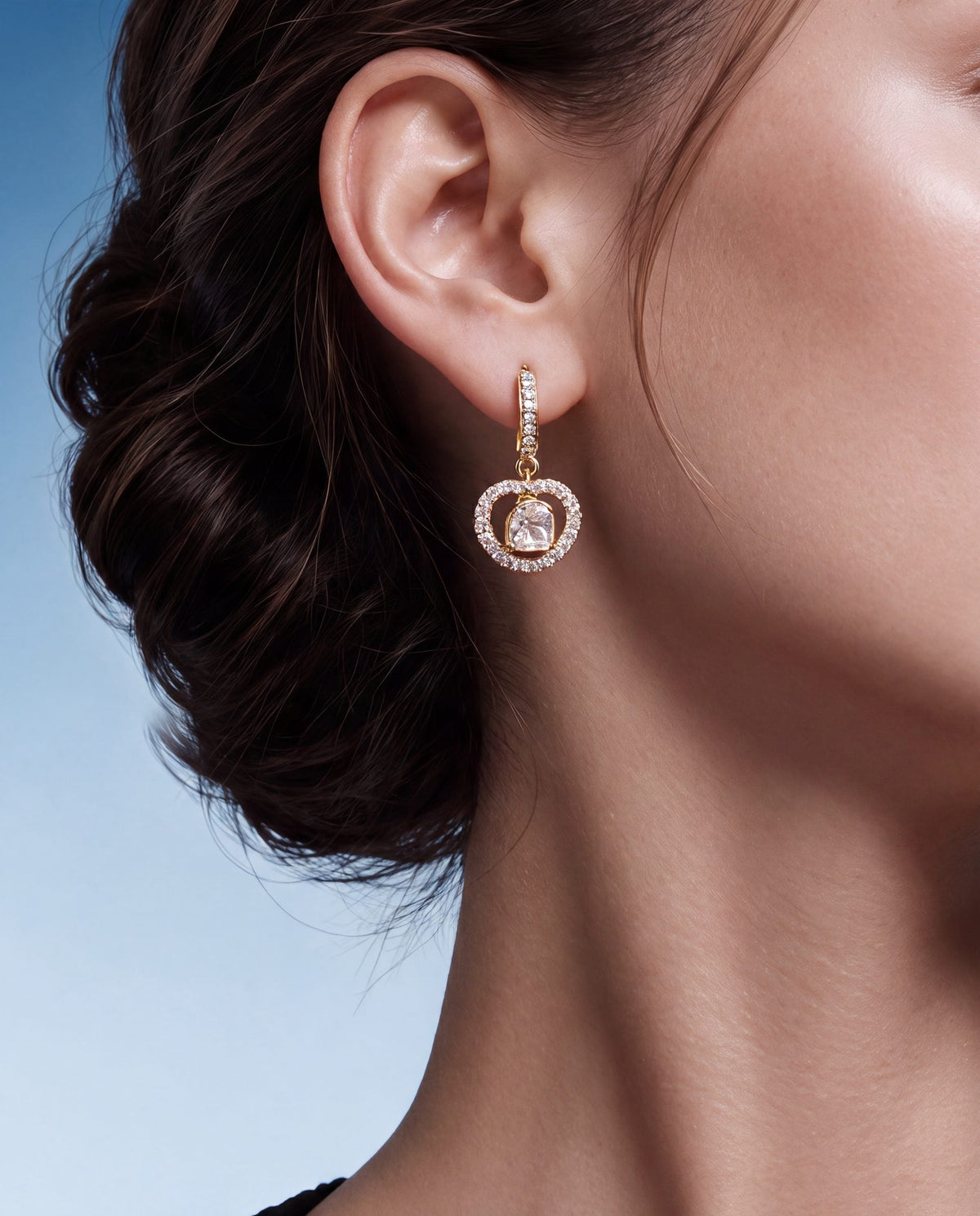 Natasha Polki And Diamond Hoops