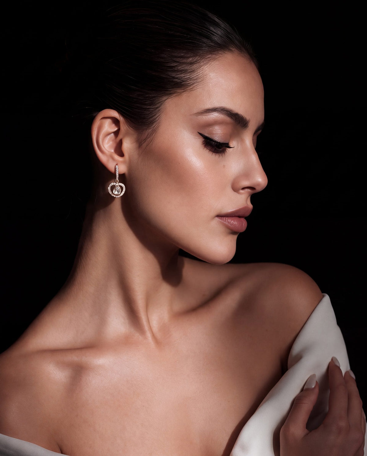 Natasha Polki And Diamond Hoops