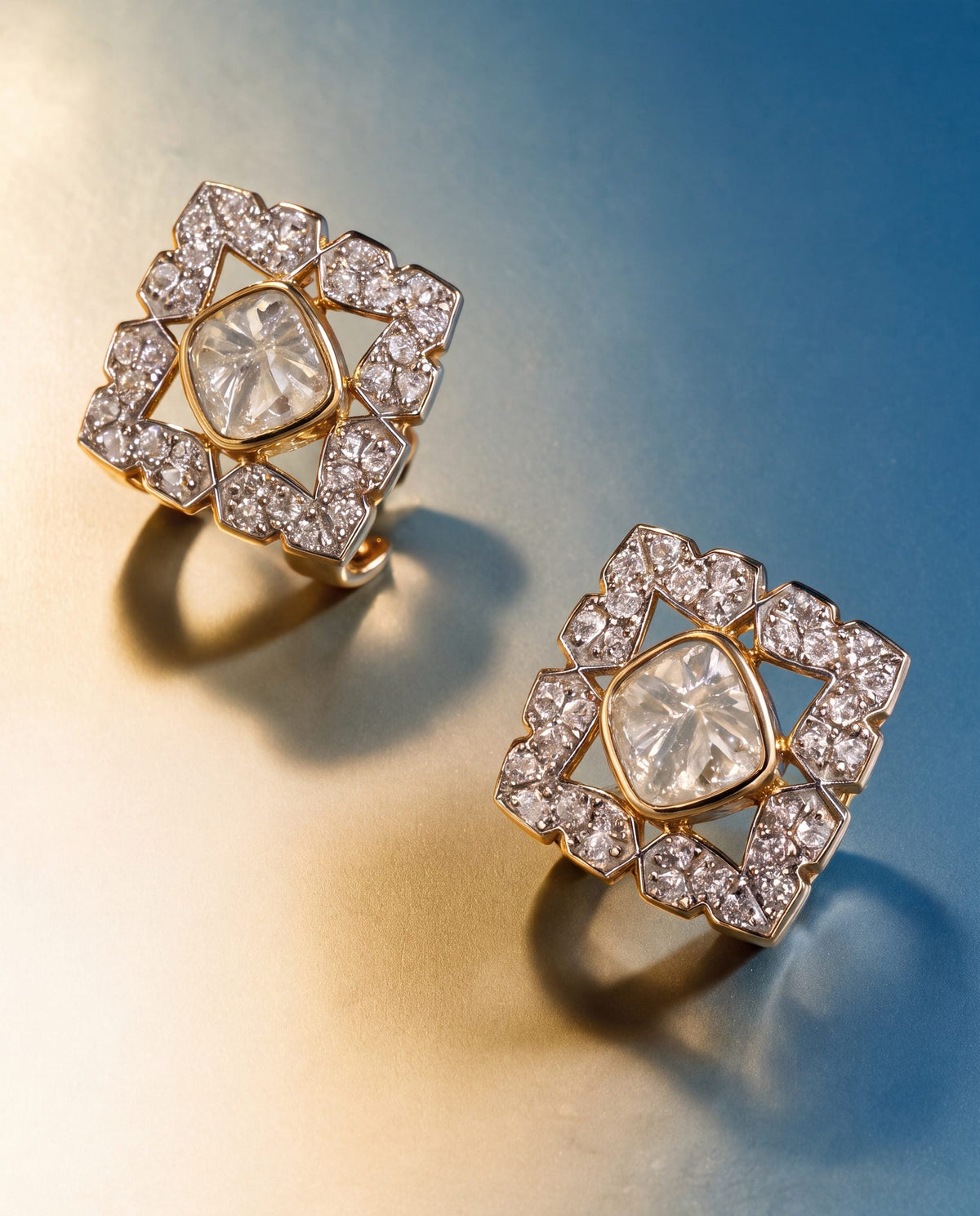 Amelia Polki And Diamond Hoops