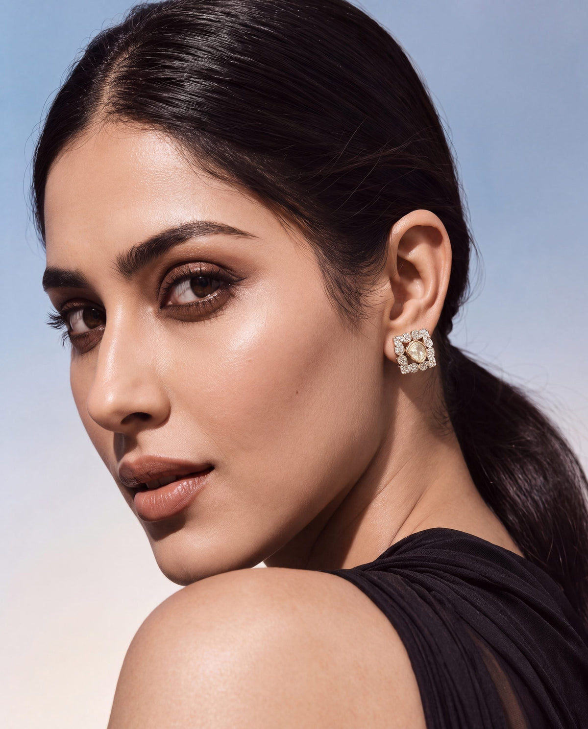 Amelia Polki And Diamond Hoops