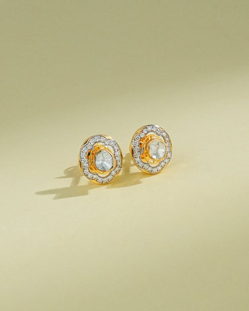 Rutika Polki And Diamond Hoops