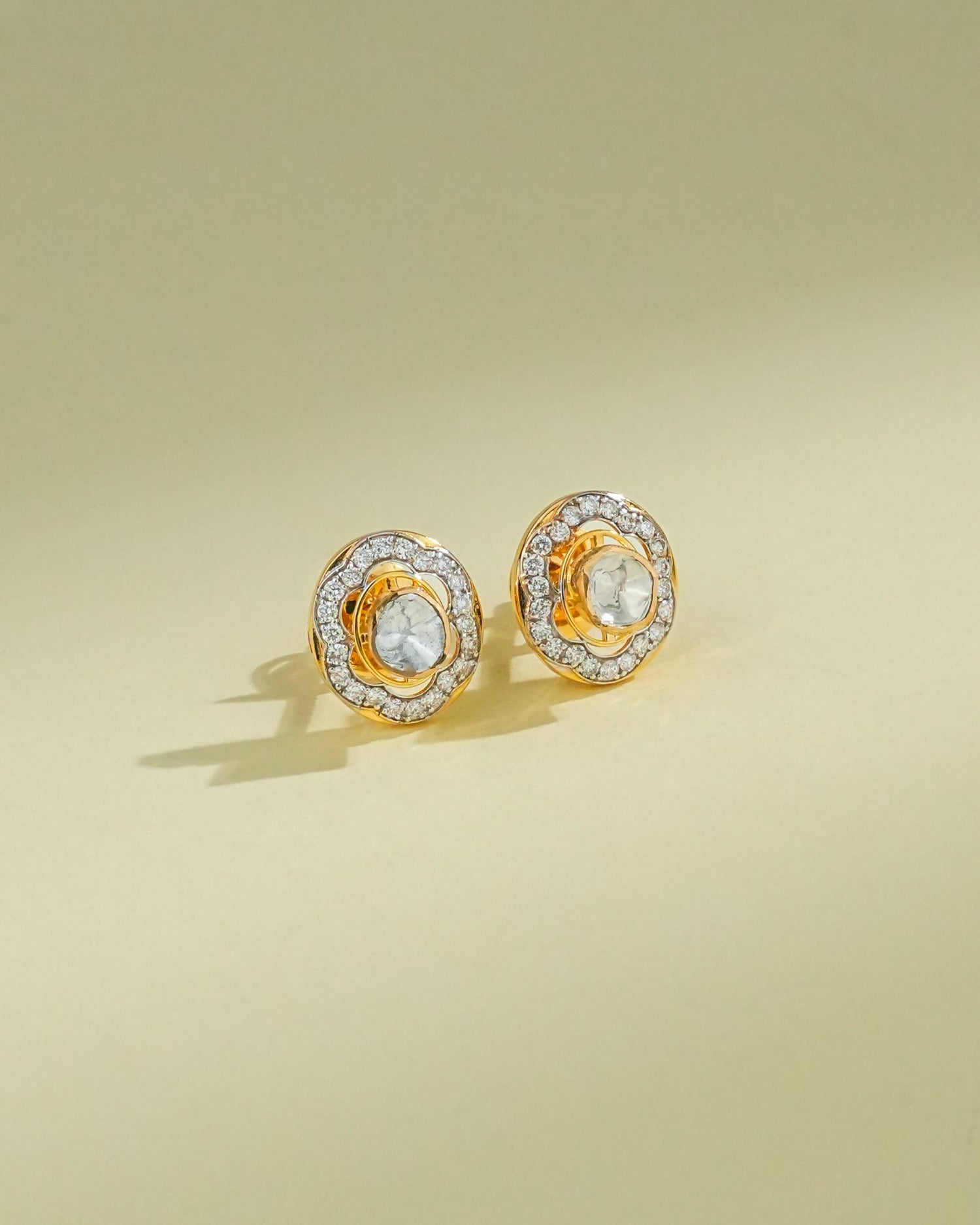 Rutika Polki And Diamond Hoops