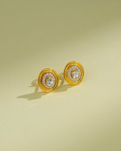 Shaila Polki And Diamond Hoops