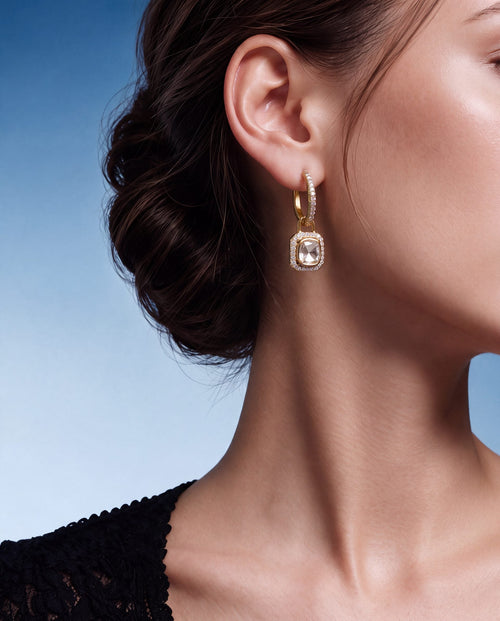 Camila Polki And Diamond Hoops