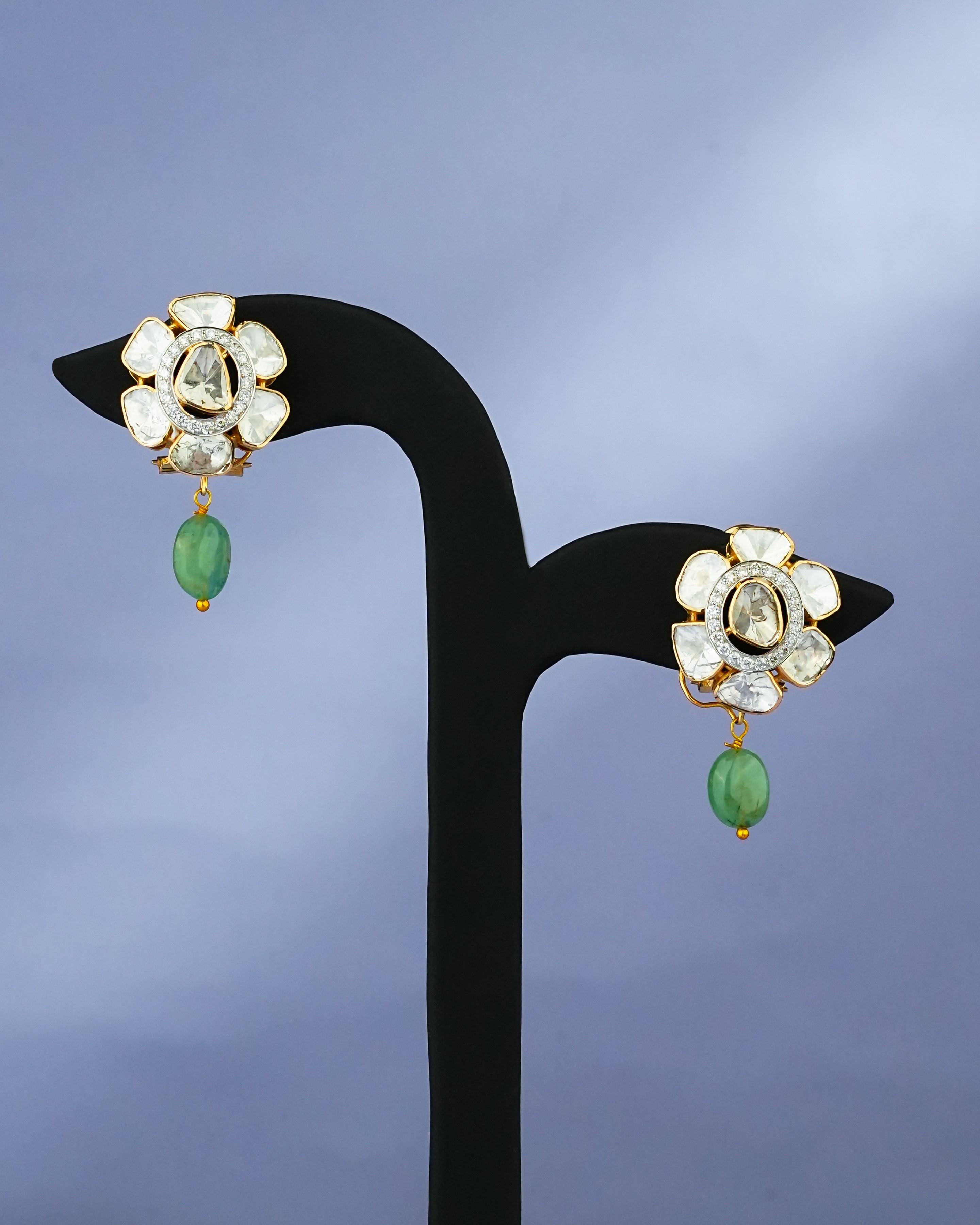 Jahnavi Polki And Diamond Tops
