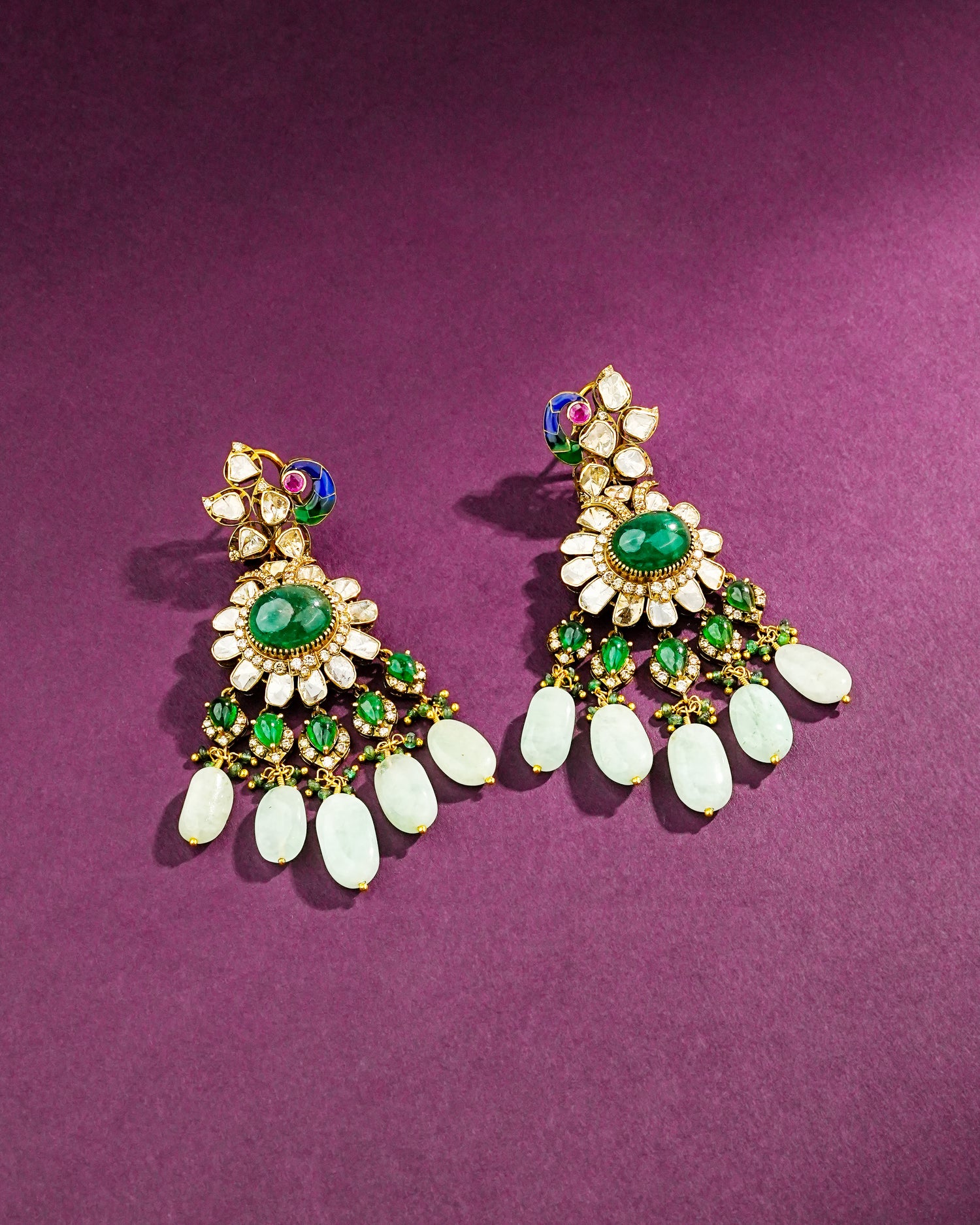 Riya Polki And Diamond Long Earrings