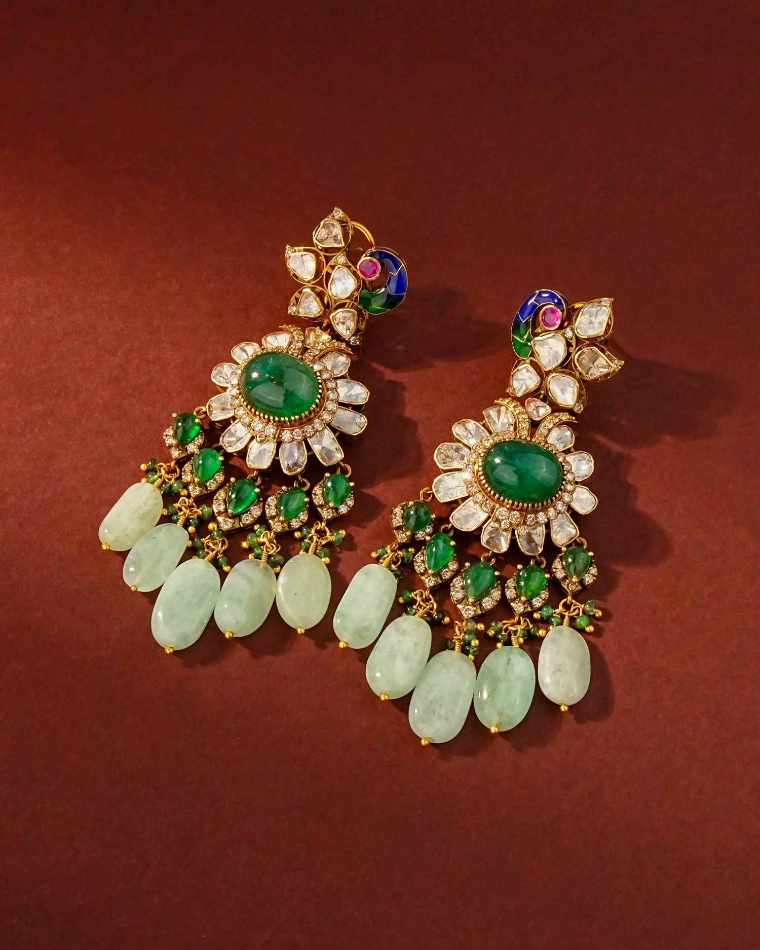 Riya Polki And Diamond Long Earrings