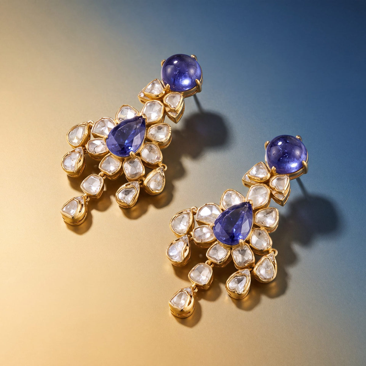 Atiya Polki And Diamond Long Earrings
