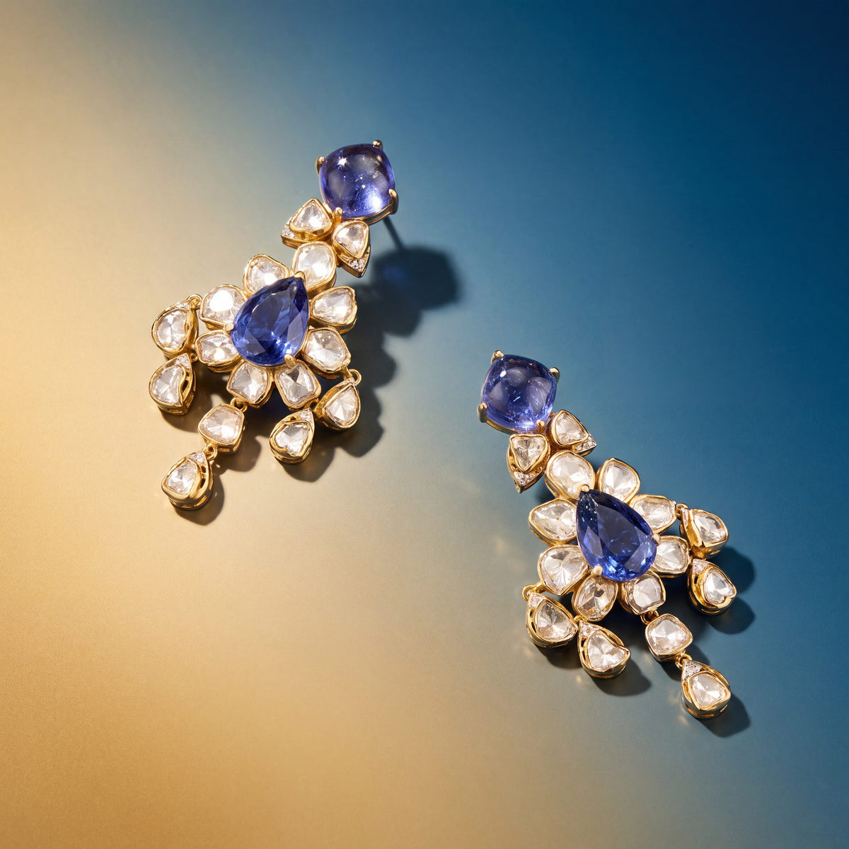 Atiya Polki And Diamond Long Earrings