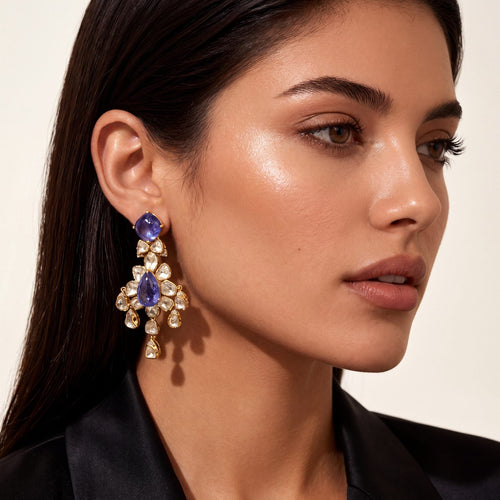 Atiya Polki And Diamond Long Earrings