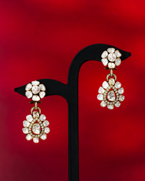 Gia Polki And Diamond Long Earrings