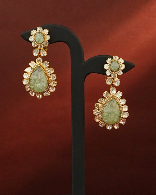Luciana Polki And Diamond Long Earrings