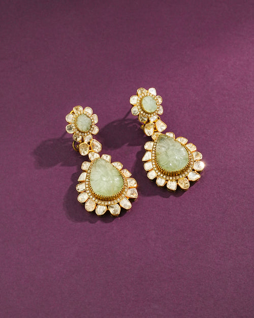 Luciana Polki And Diamond Long Earrings