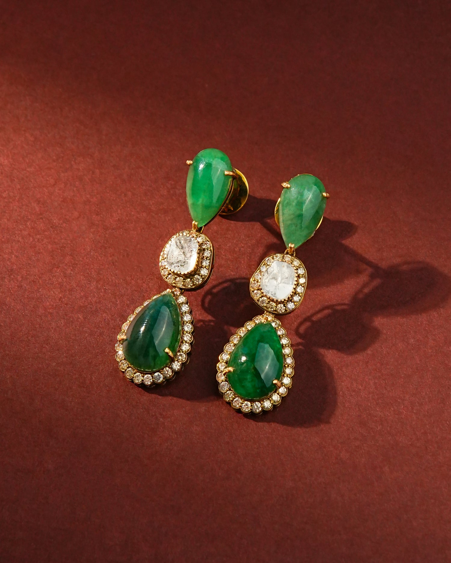 Vedika Polki And Diamond Long Earrings