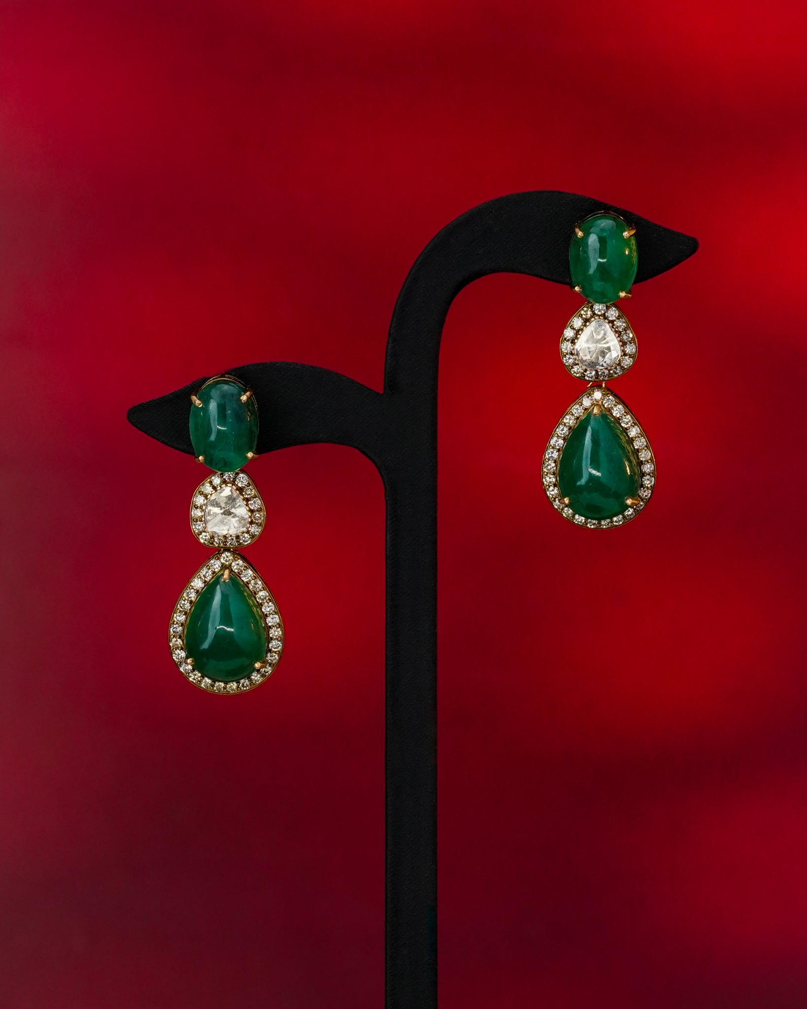 Veloura Polki And Diamond Long Earrings