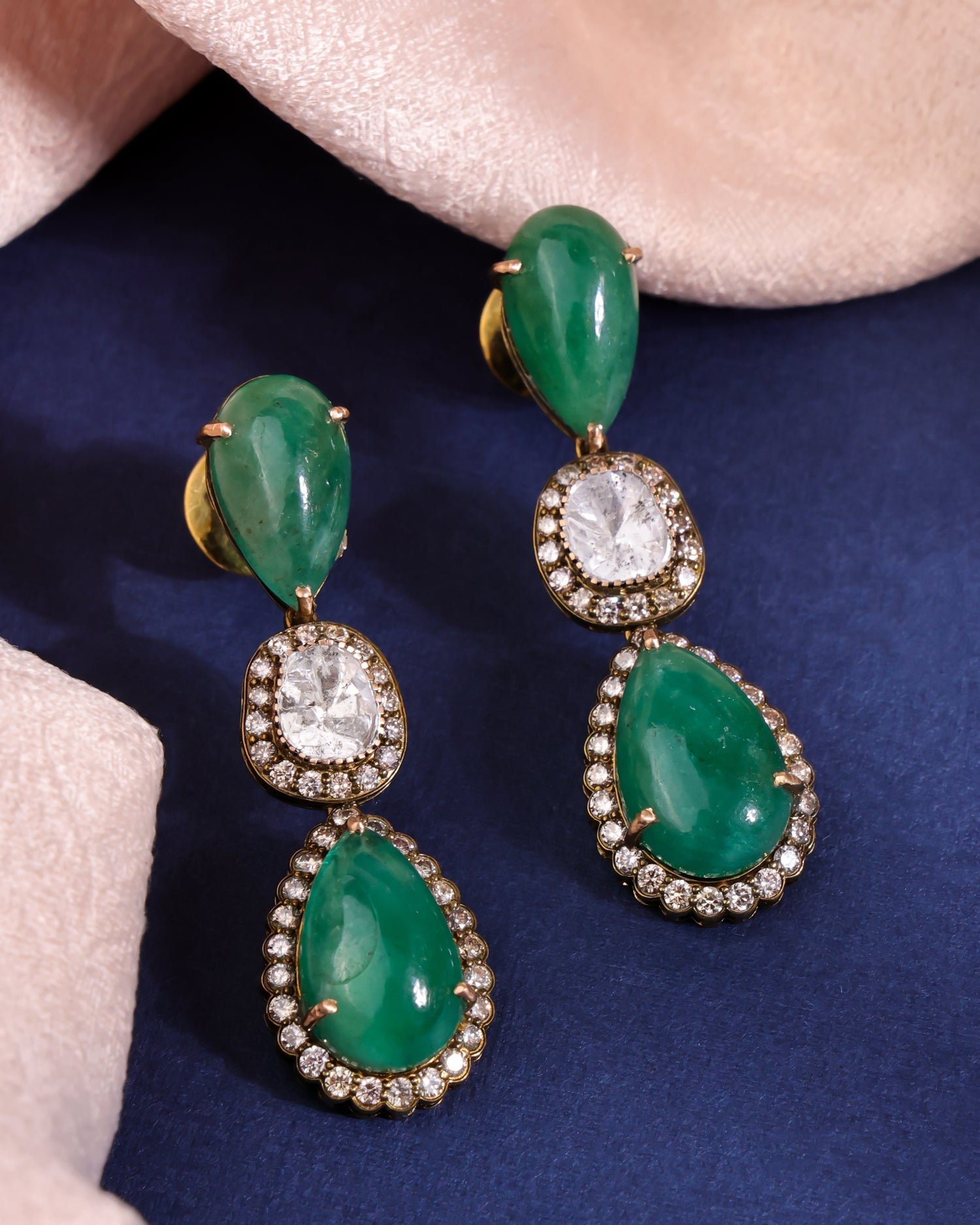 Veloura Polki And Diamond Long Earrings