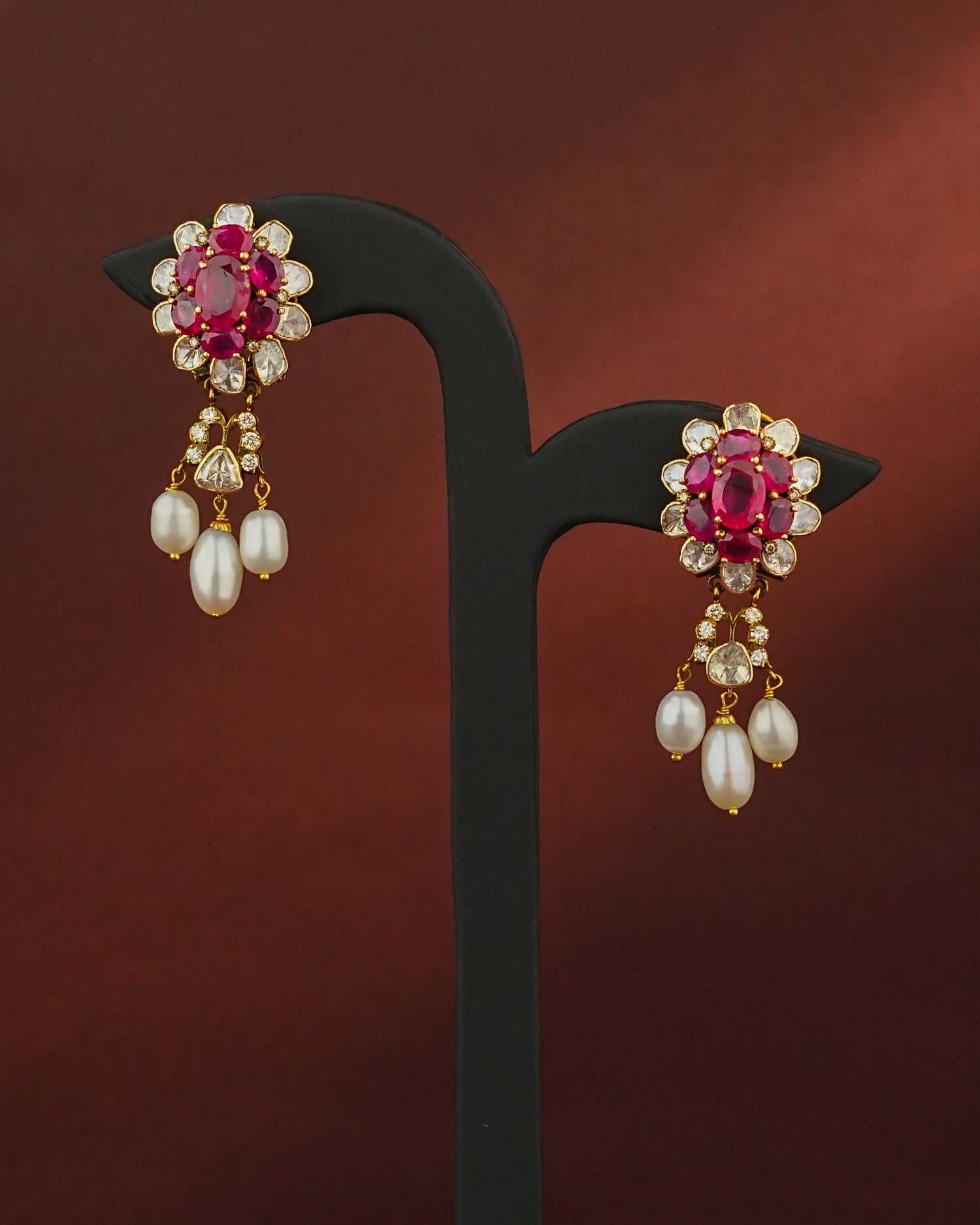 Nyla Polki And Diamond Long Earrings