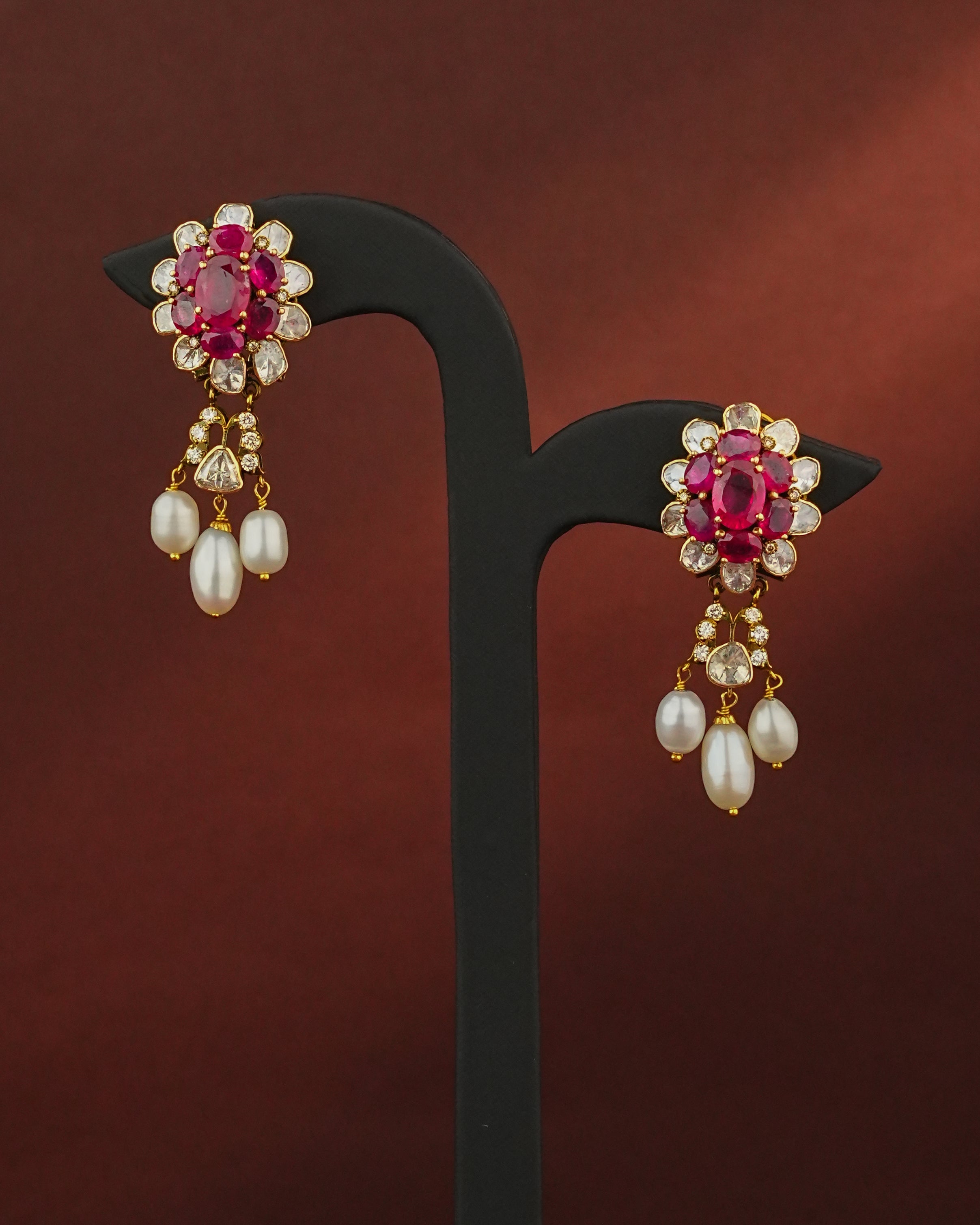 Nyla Polki And Diamond Long Earrings