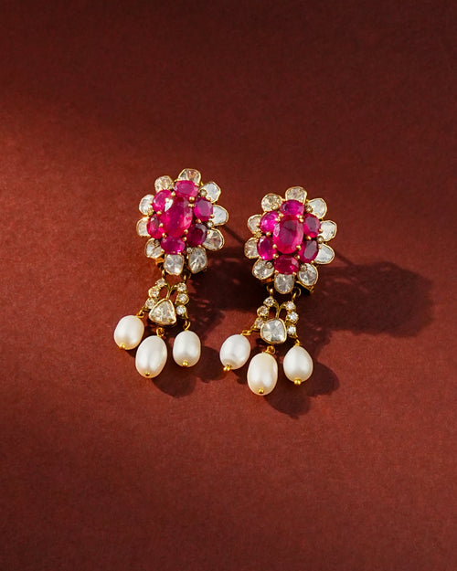 Nyla Polki And Diamond Long Earrings