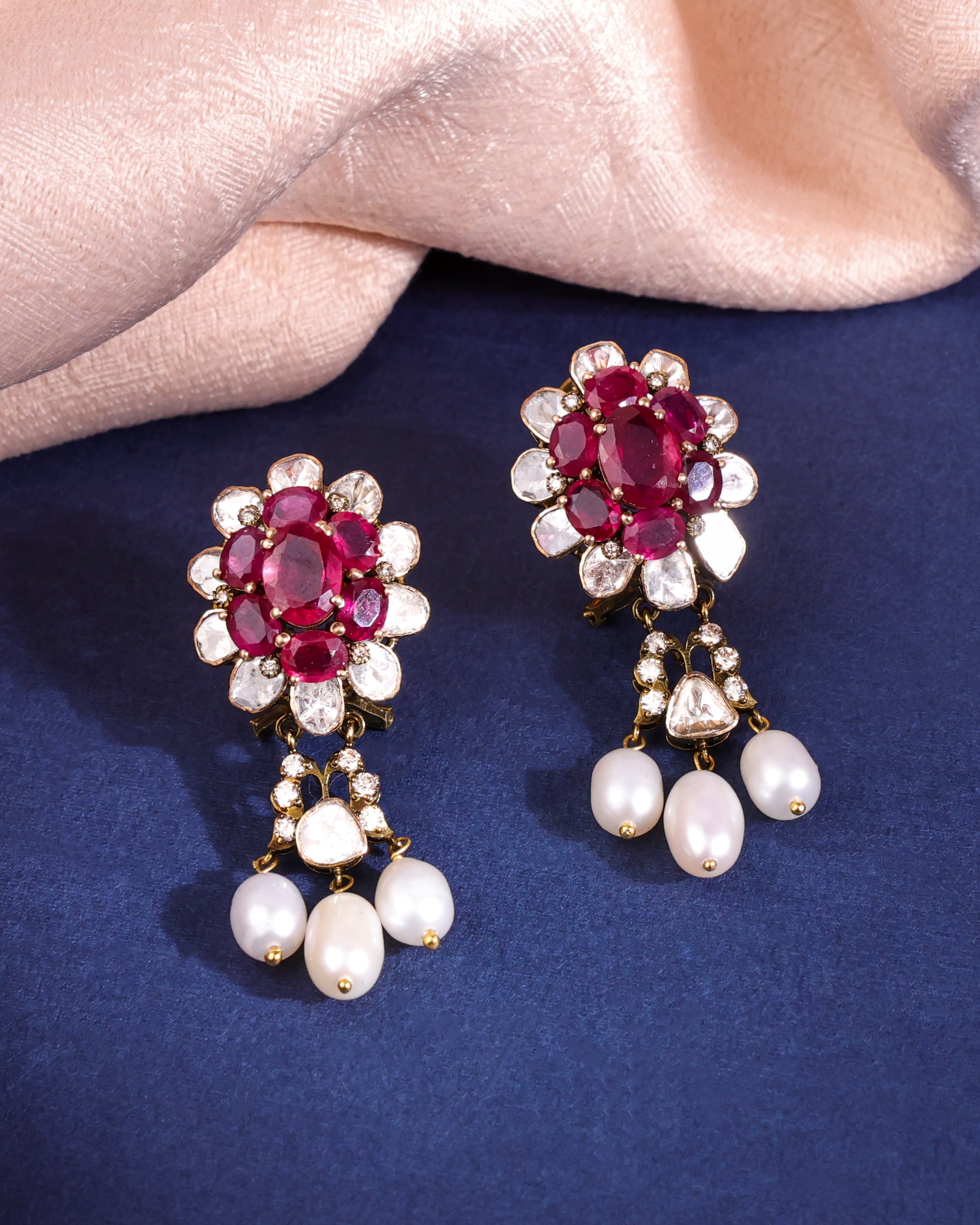 Nyla Polki And Diamond Long Earrings