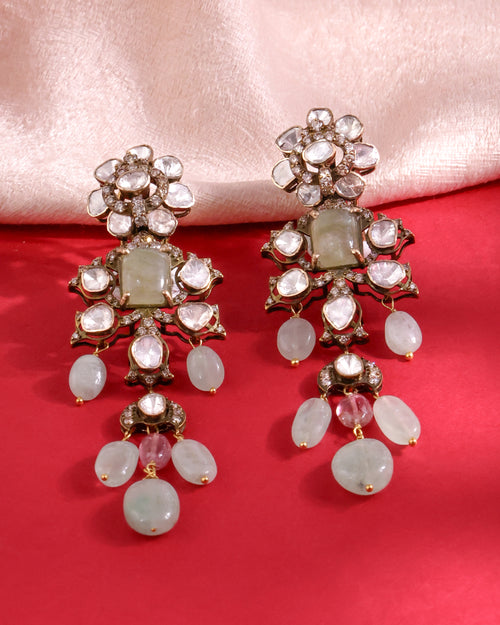 Stevie Polki And Diamond Long Earrings