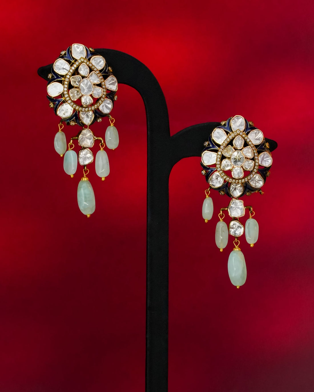 Eesha Polki And Diamond Long Earrings