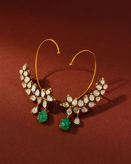 Selah Polki And Diamond Long Earrings