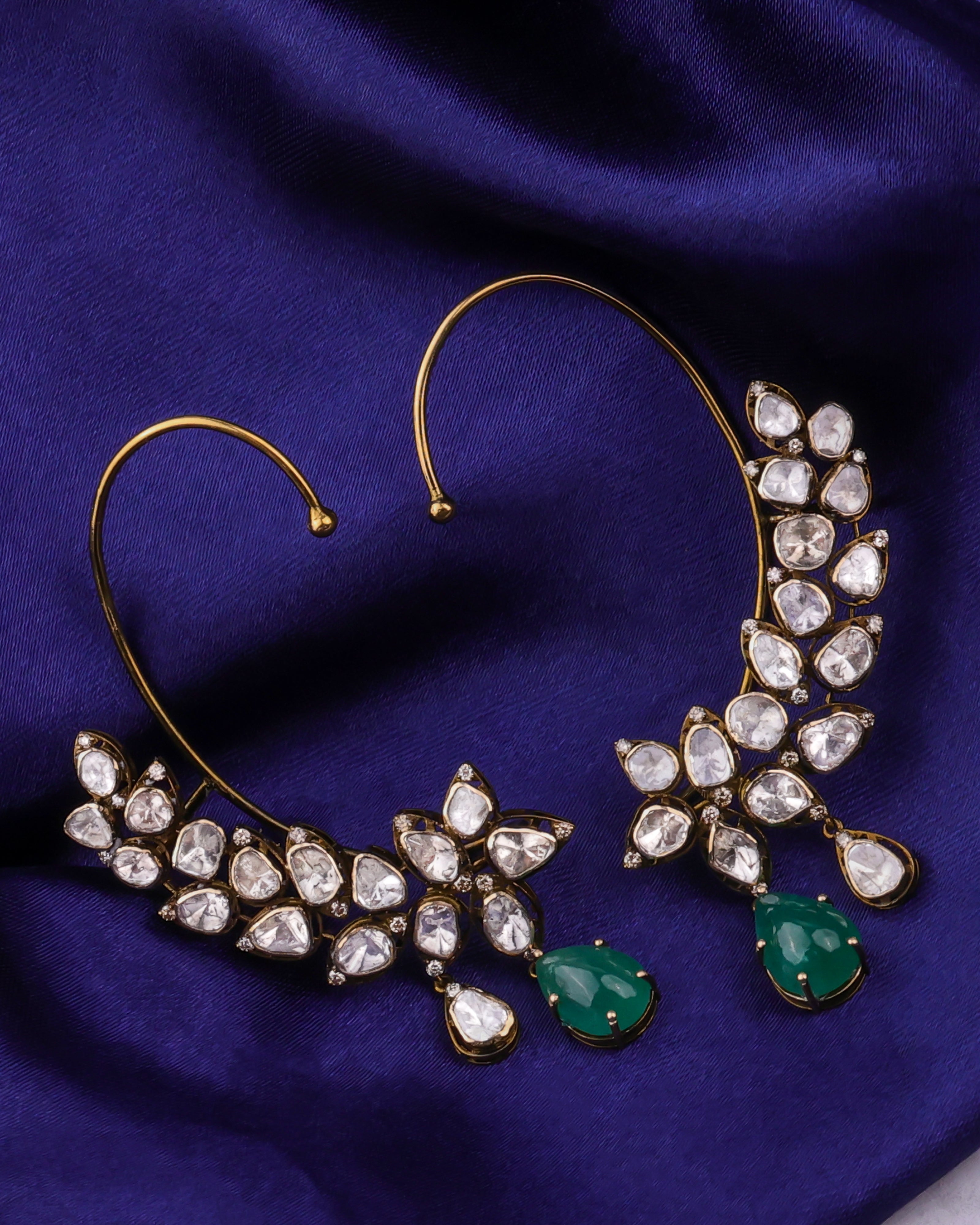 Selah Polki And Diamond Long Earrings