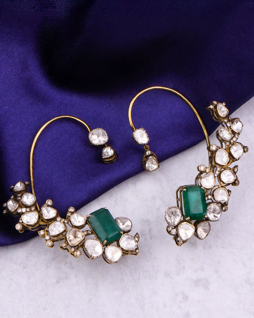Gia Polki And Diamond Long Earrings