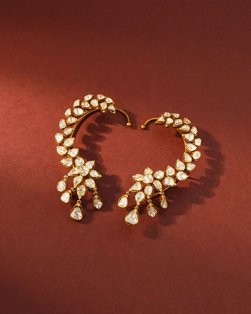 Aethira Polki And Diamond Long Earrings