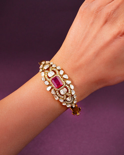 Basanti Polki And Diamond Bangle