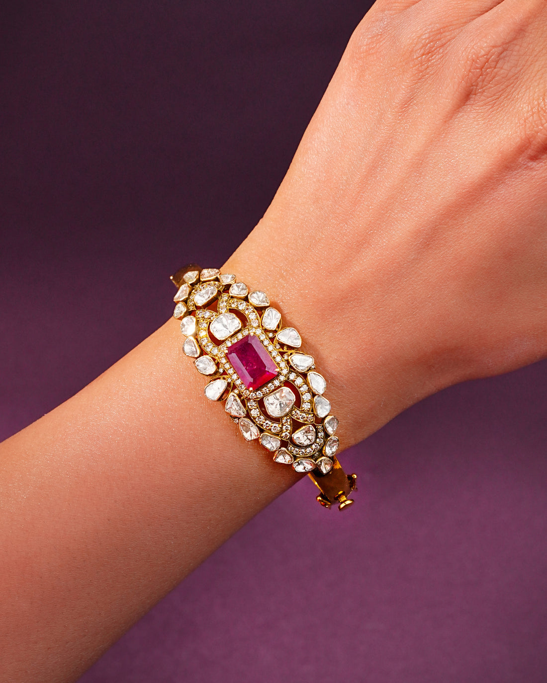 Basanti Polki And Diamond Bangle