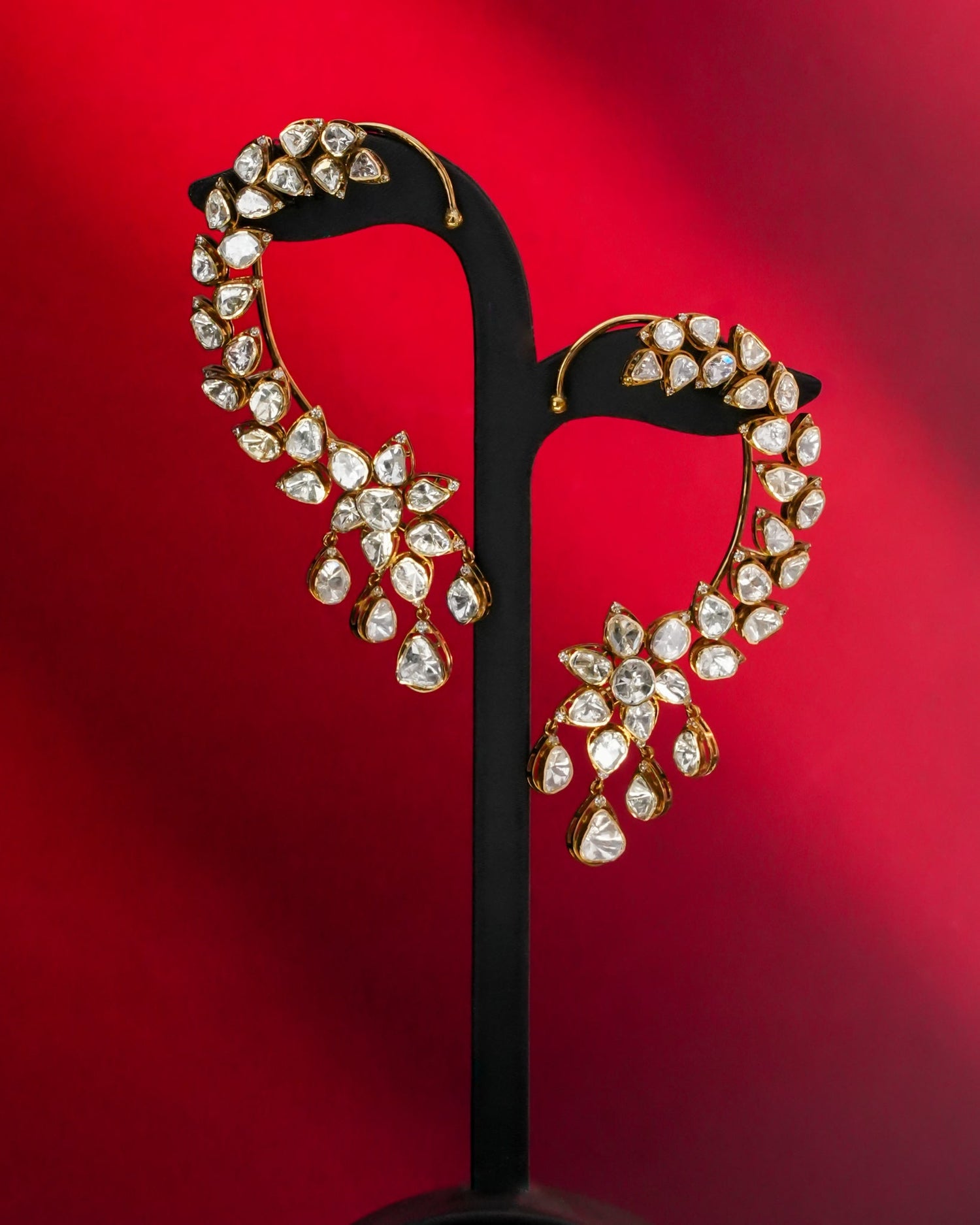 Aethira Polki And Diamond Long Earrings