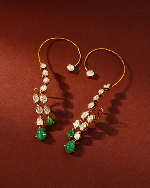 Eden Polki And Diamond Long Earrings