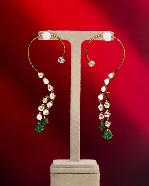 Eden Polki And Diamond Long Earrings