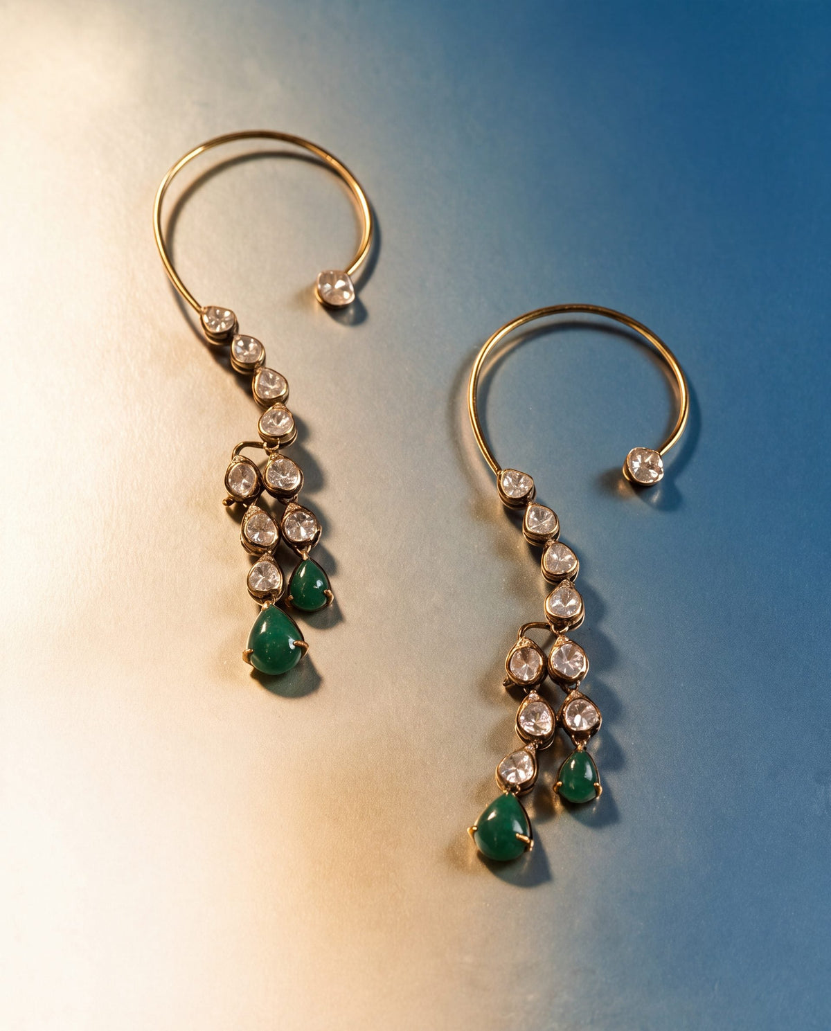Eden Polki And Diamond Long Earrings