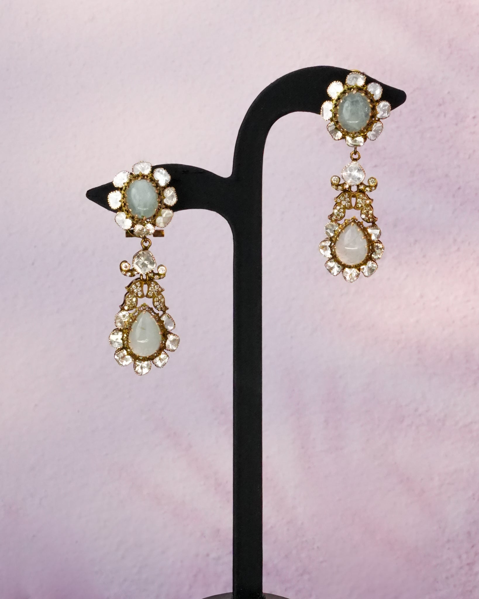 Lina Polki And Diamond Long Earrings
