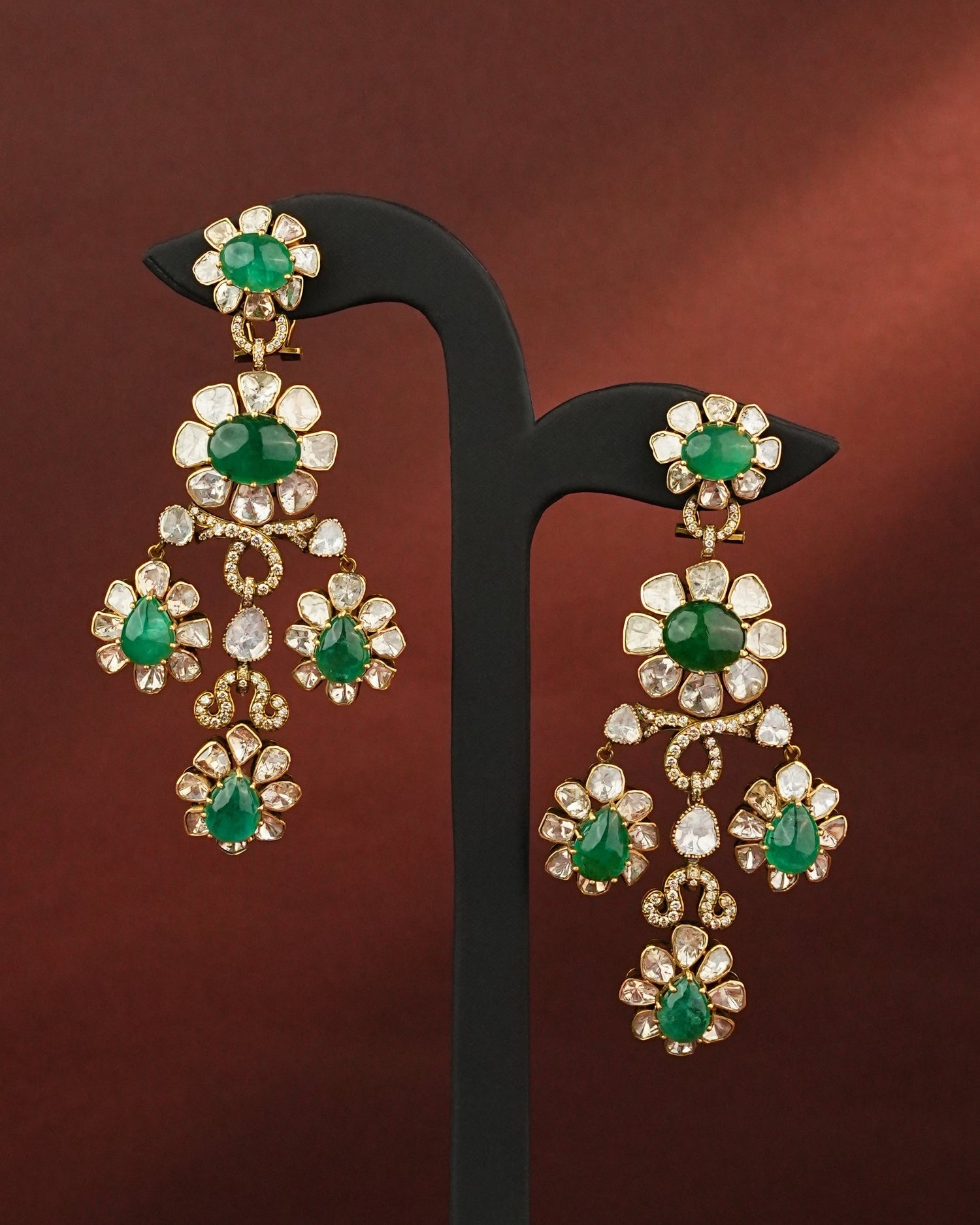 Varuna Polki And Diamond Long Earrings