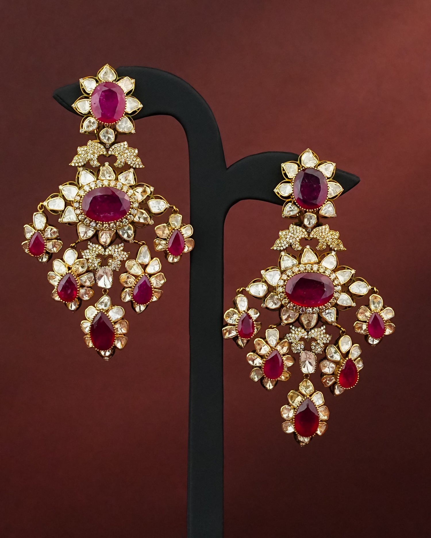 Ritvi Polki And Diamond Long Earrings