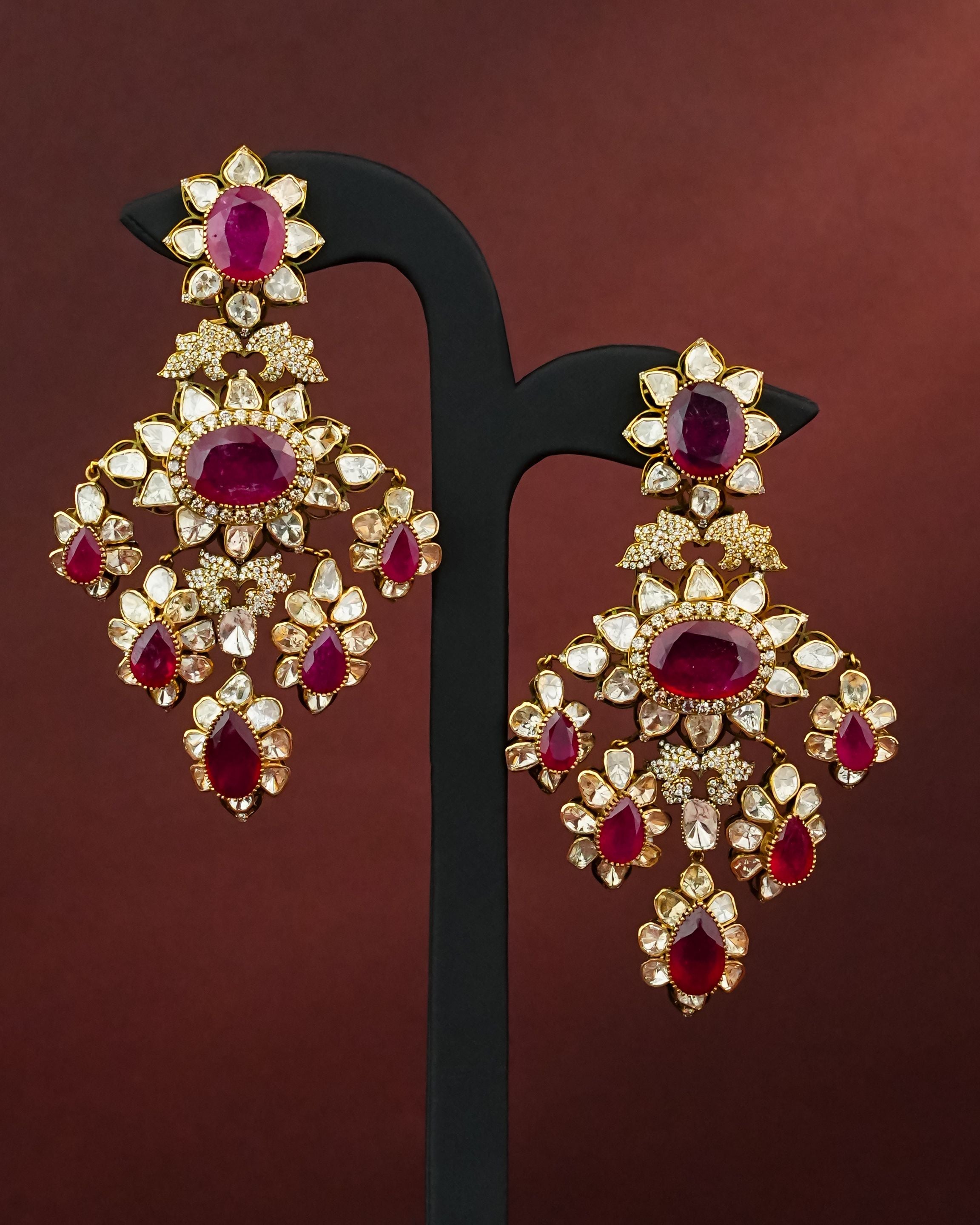 Ritvi Polki And Diamond Long Earrings