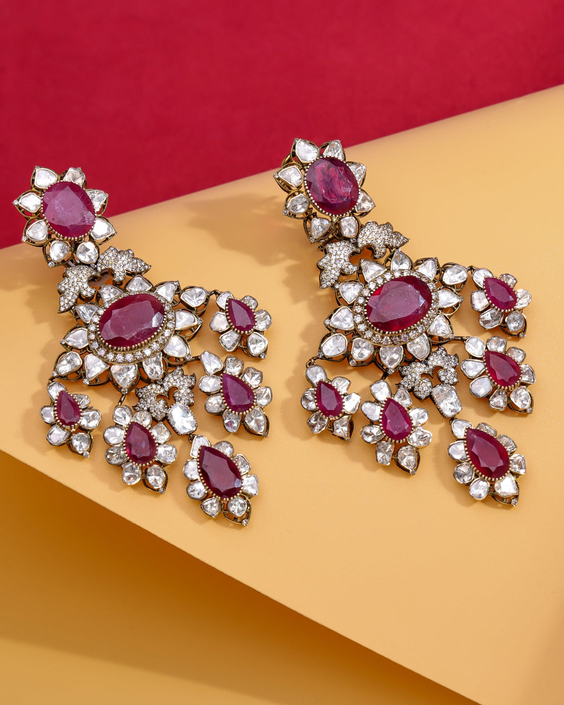 Ritvi Polki And Diamond Long Earrings
