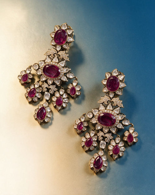 Ritvi Polki And Diamond Long Earrings