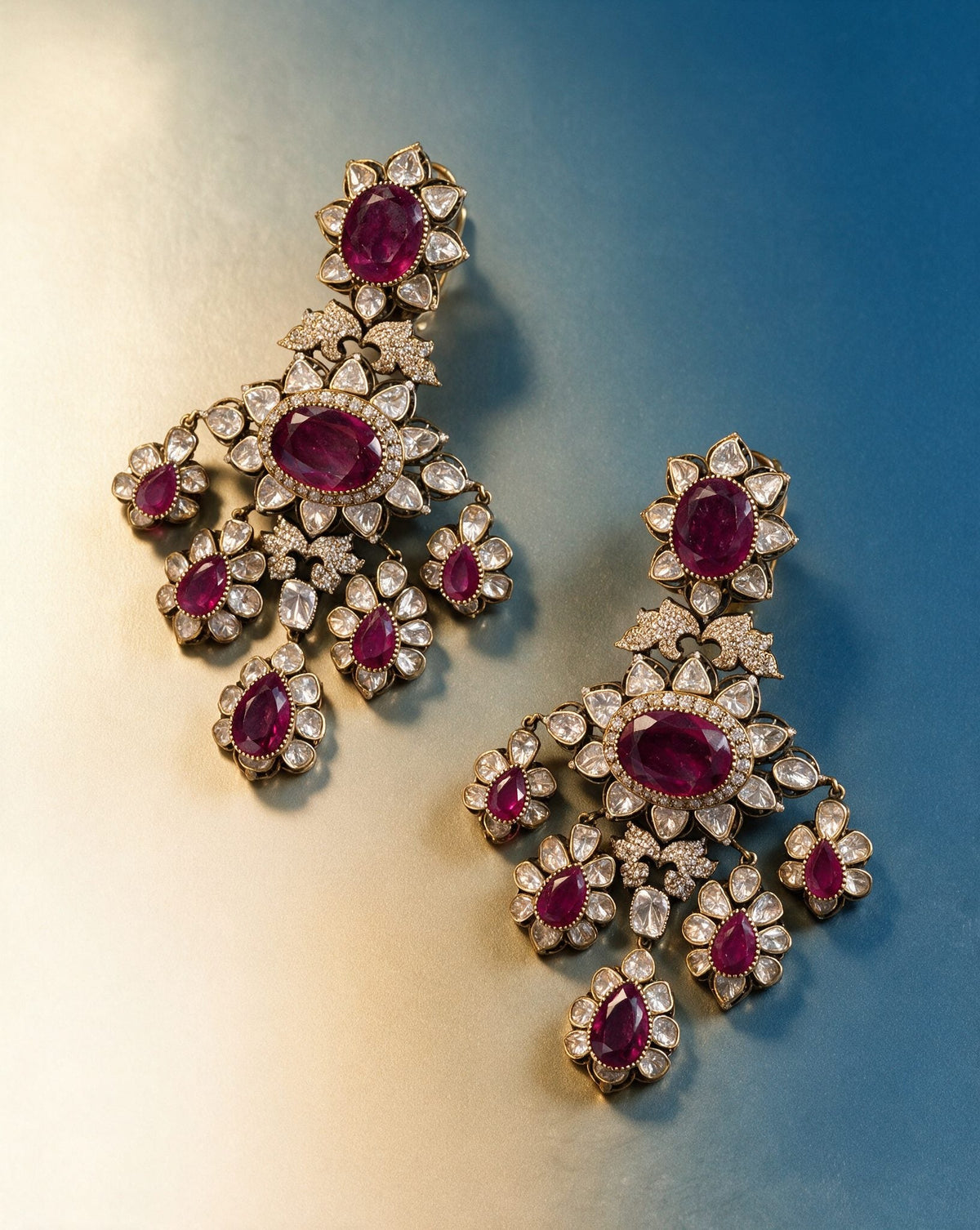 Ritvi Polki And Diamond Long Earrings
